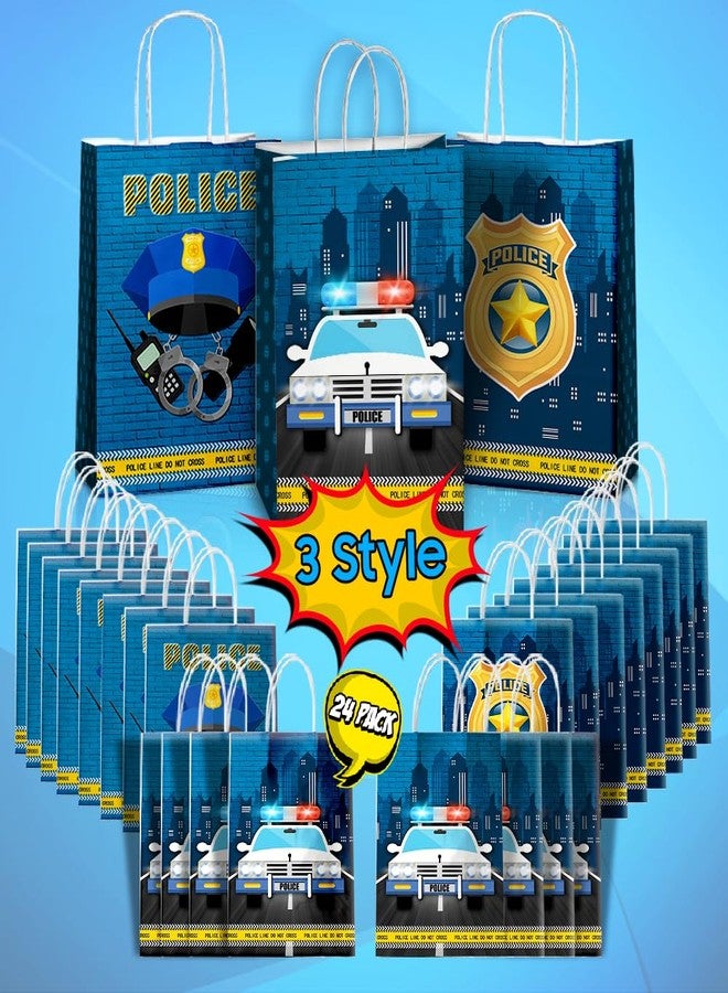 JOYGATHER 24 Pcs Police Party Favors Bags with Handles, Police Themed Goodie Gift Candy Bags with 3 Different Types for Birthday Baby Shower Party Supplies Decorations - Image 2