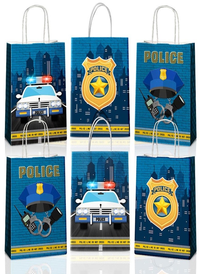JOYGATHER 24 Pcs Police Party Favors Bags with Handles, Police Themed Goodie Gift Candy Bags with 3 Different Types for Birthday Baby Shower Party Supplies Decorations - Image 1