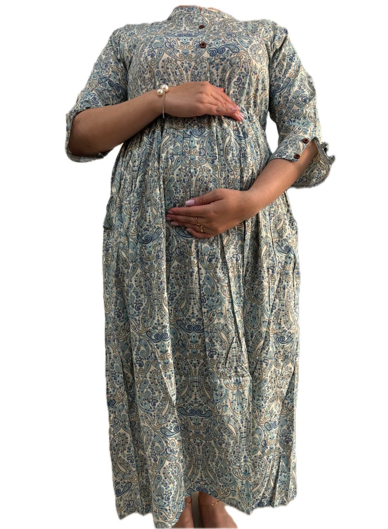 Zebees Soft Rayon Maternity Dress With Adjustable Belt - Image 3