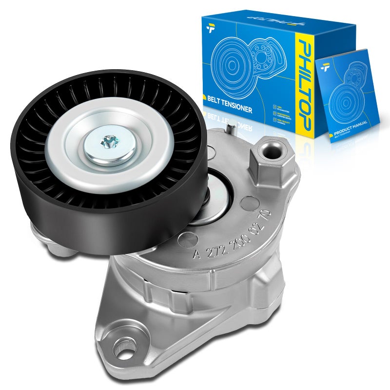 PHILTOP Belt Tensioner Assembly with Pulley for MercedesBenz GL550 GLK350 ML350 ML550 R350 S400 S550 SL550 SLK280 SLK300 SLK350 G550 C230 Sprinter C280 C300 Timing Belt OE 38319