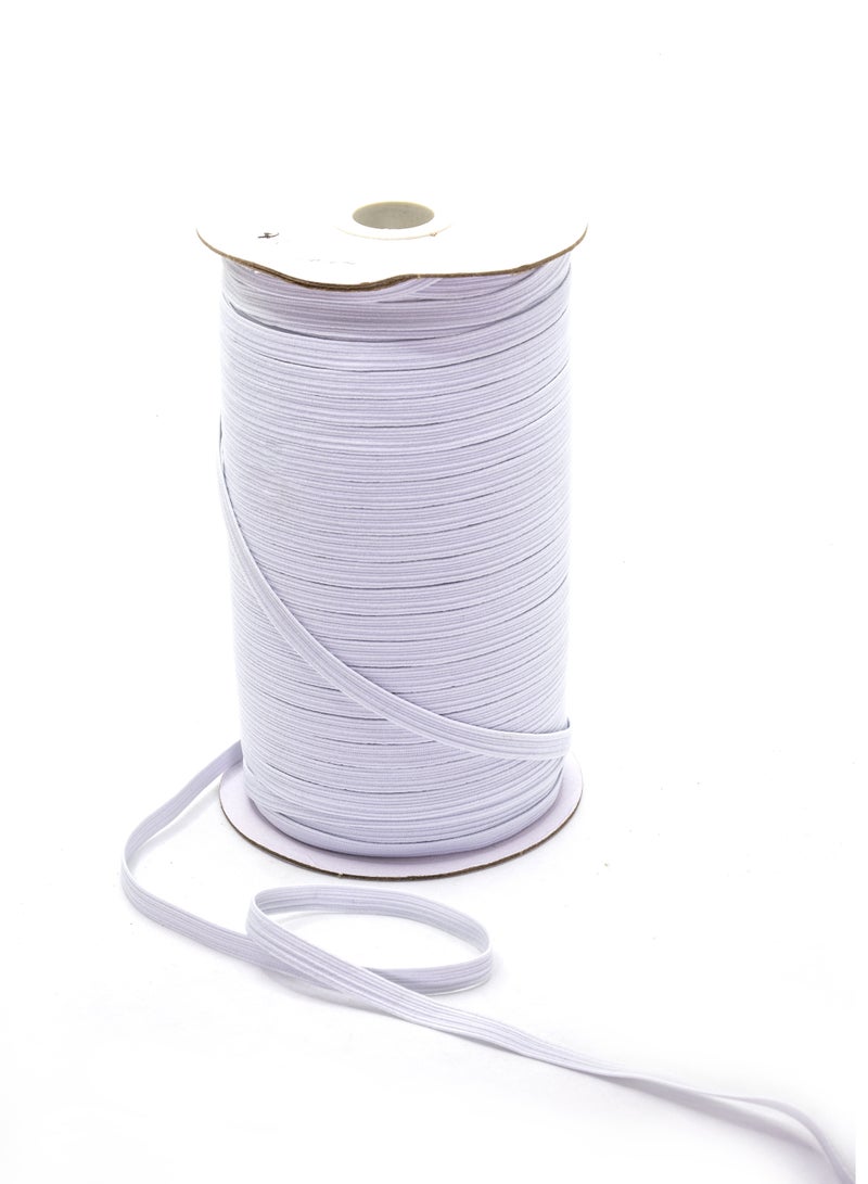 Premium Elastic Band - 6mm, 144 Yards Roll - White - Ideal for Sewing and Crafting - Image 1