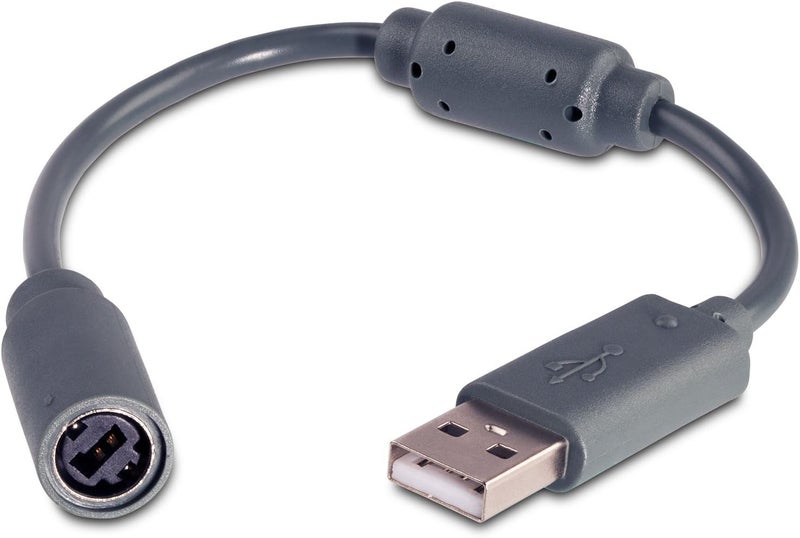 Fosmon Replacement Dongle USB Breakaway Cable for Xbox 360 Wired Controllers - Dark Grey (1 Pack) - Image 1