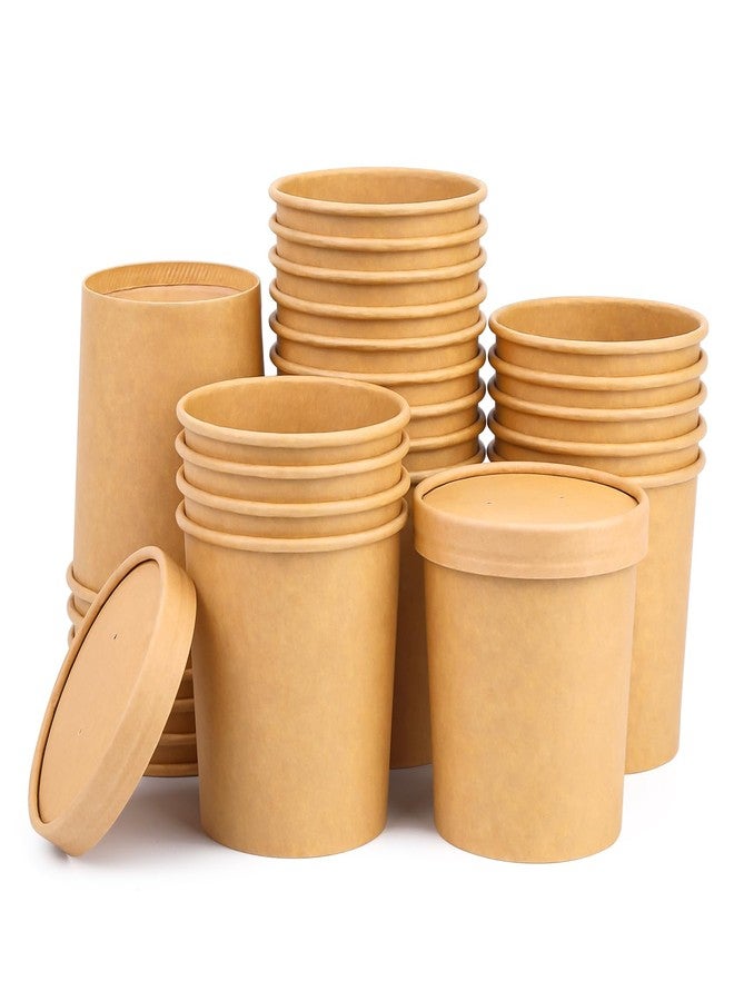 Giwrmu 16 Oz Compostable Paper Bowls 25 Pack Biodegradable Disposable Heavy Duty To Go Bowls for Cold & Hot Food - Image 1