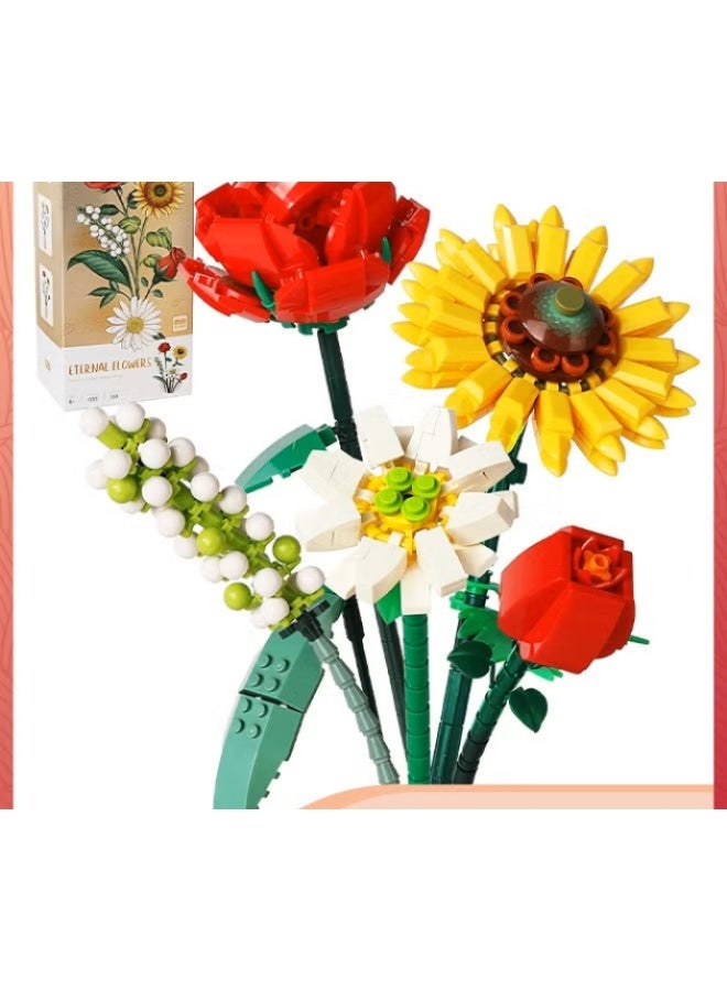 EETU Flower Bouquet Building Blocks,Creativity Artificial Flower Bouquet Building Kit,Sunflowers Creative Toys Kits,Birthday Aniversary Gifts For Girls Adults Girlfriends Home Decor,568 Pieces - Image 1