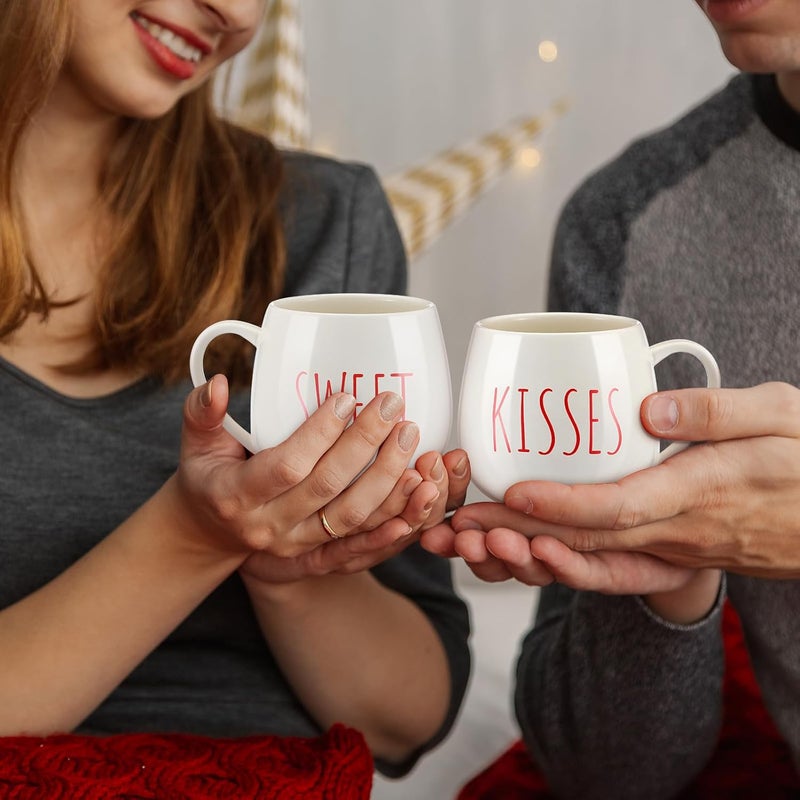 Layhit 6 Pcs Valentines Day Coffee Mugs 12 oz Valentine Ceramic Mugs Bulk Cute Couple Cups Set for Anniversary Wedding Engagement Birthday Couple Gifts Mom Girlfriend - Image 4
