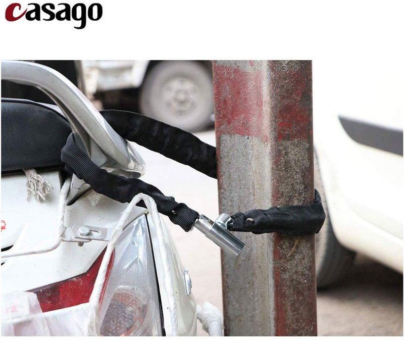 Casago CCQ8172 Anti-Theft Heavy Duty Helmet Luggage Secure Chain Lock with 2 Keys for Bike Motorcycle Bicycle (Black) - Image 5
