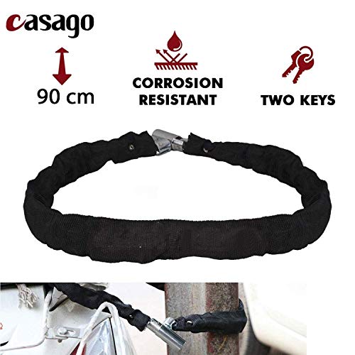 Casago CCQ8172 Anti-Theft Heavy Duty Helmet Luggage Secure Chain Lock with 2 Keys for Bike Motorcycle Bicycle (Black) - Image 2