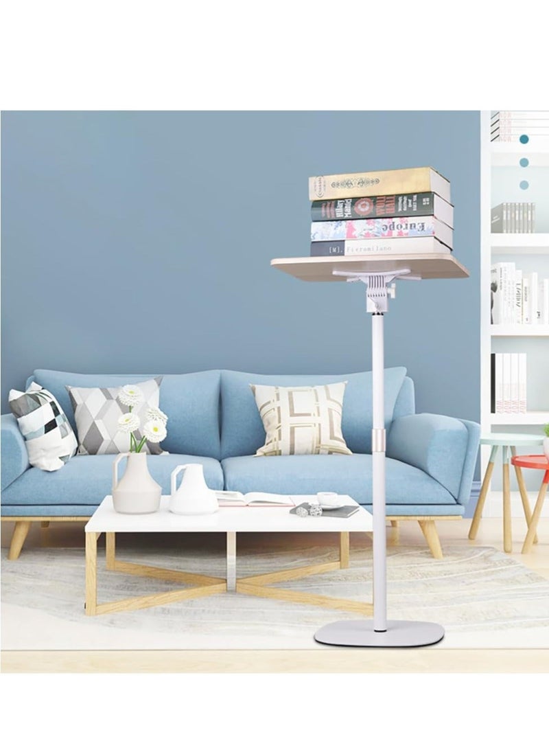 WALALLA Book Stand for Reading Adjustable Podium Stand,Cook Book Stand, Music Display Stand, Wooden Floor Dictionary Holder Stand with Page Paper Clip, white - Image 5