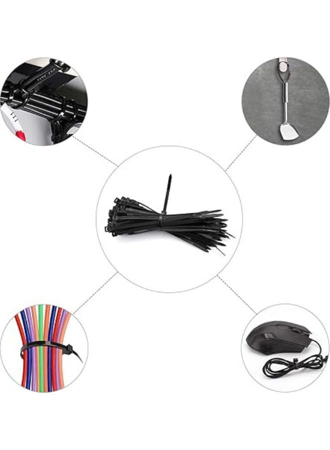 Professional Nylon Cable Ties 3x100mm - Black Heavy Duty Zip Ties Pack of 100 - Industrial Strength Cable Management UAE  - Image 3