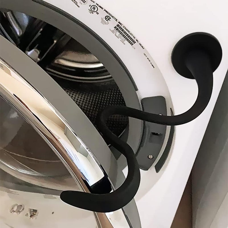 eHuangTools Washer Door Prop and Stopper for Front Load Washing Machine, Removable Washer Door Holder with 43mm Magnet Base, Flexible Washer Door Stopper Keep Washer Door Open to Prevent Odors - Black - Image 1