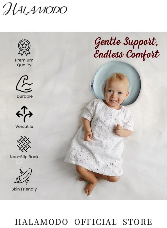 HALAMODO Heart-Shaped Anti-Flat Head Pillow Baby Shaping Pillow Breathable Memory Foam Adjustable Sleeping Posture Pillow Newborn Comfort Head Support Pillow - Image 2