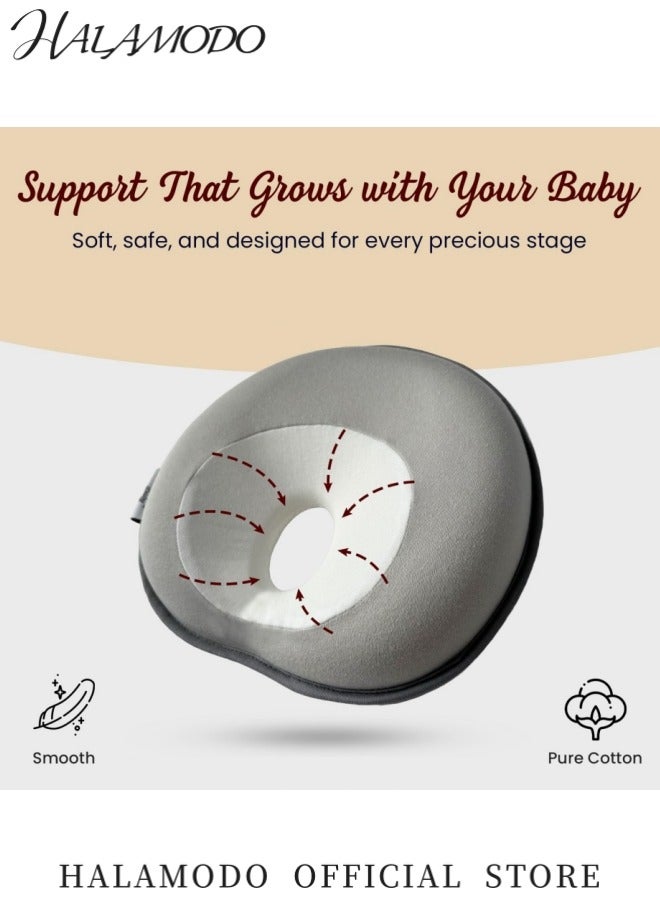 HALAMODO Heart-Shaped Anti-Flat Head Pillow Baby Shaping Pillow Breathable Memory Foam Adjustable Sleeping Posture Pillow Newborn Comfort Head Support Pillow - Image 3
