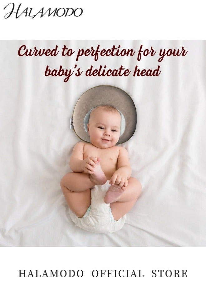 HALAMODO Heart-Shaped Anti-Flat Head Pillow Baby Shaping Pillow Breathable Memory Foam Adjustable Sleeping Posture Pillow Newborn Comfort Head Support Pillow - Image 5