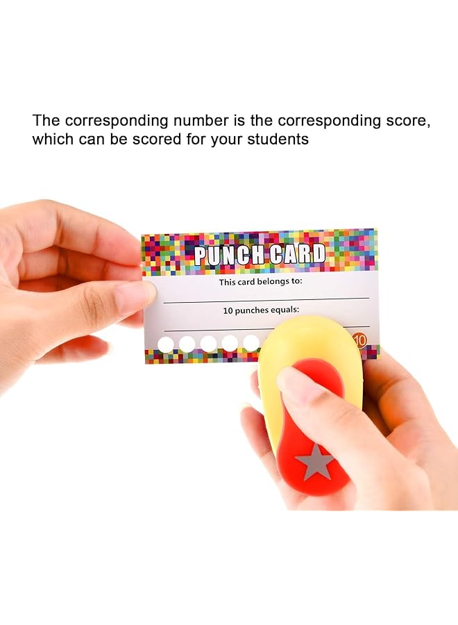 إيروريكس 200 قطعة من بطاقات المكافآت التحفيزية وبطاقات الولاء وبطاقات الجوائز للطلاب، بطاقات دائرية مثقبة يدويًا لفصول الأعمال وسلوك الأطفال والطلاب والمعلمين 9×5 سم 4 أنماط - Image 5