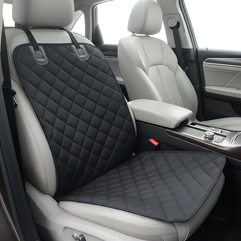 Black Waterproof Dog Car Seat Cover Protector for Small Medium Pets Front Seat - Image 3