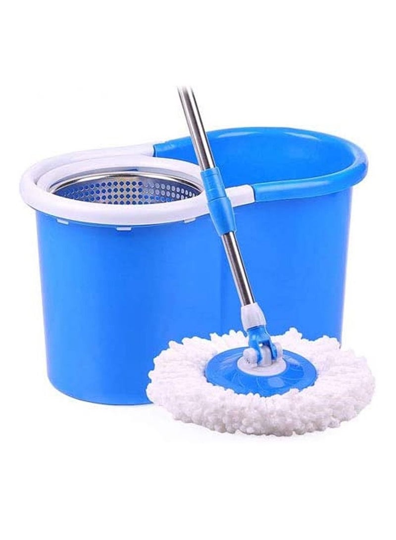2 Drives Easy Life 360 Rotation Spin Mop With Stainless Steel Basket And Spinning Mop Bucket Magic Spin Dust Mop Blue - Image 1