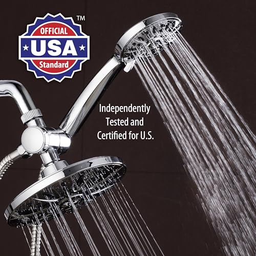 AquaDance 7" Premium High Pressure 3-Way Rainfall Combo Combines The Best of Both Worlds-Enjoy Luxurious Rain Showerhead and 6-Setting Hand Held Shower Separately or Together, Chrome - Image 3