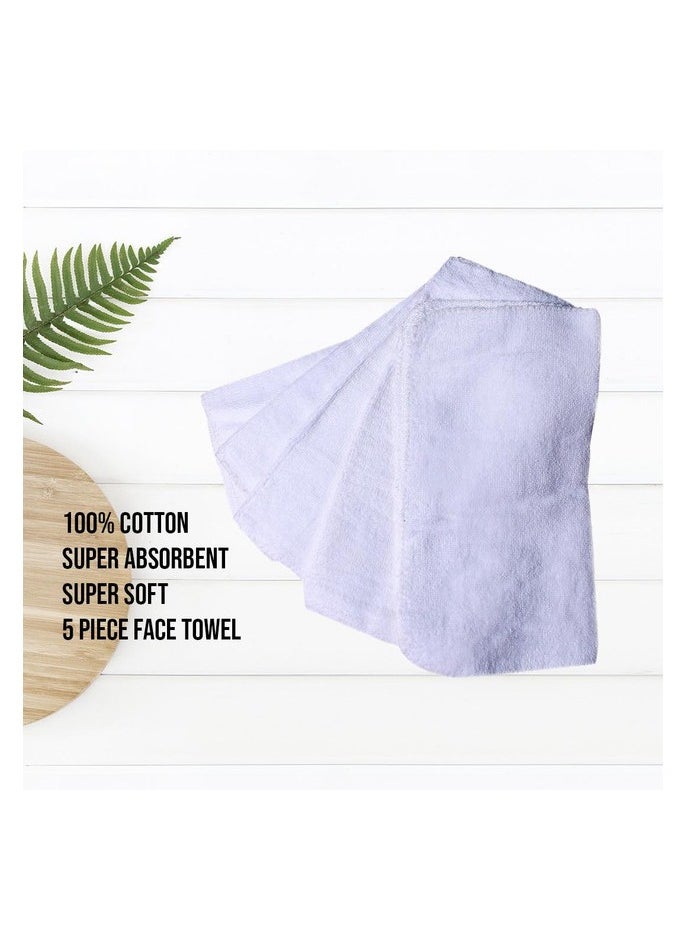 AZM TOWEL - AZM 5 piece Set Velour cotton Super soft luxury face Towel Size Length 30 cm * Width 30 cm. - Image 1