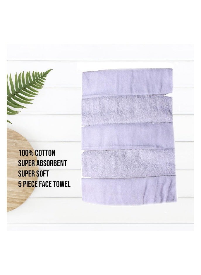AZM TOWEL - AZM 5 piece Set Velour cotton Super soft luxury face Towel Size Length 30 cm * Width 30 cm. - Image 1