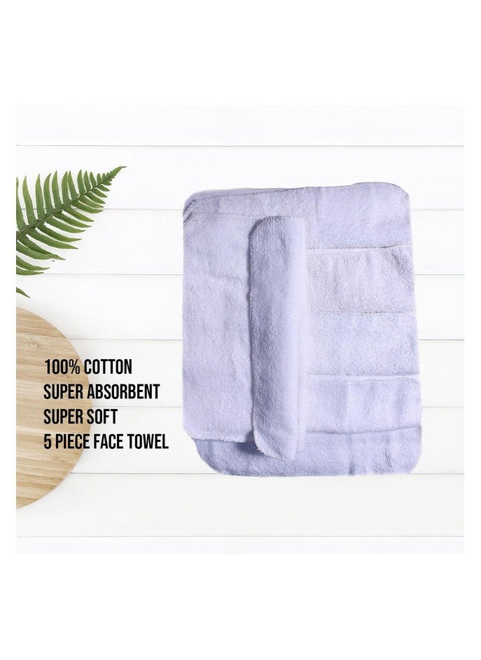 AZM TOWEL - AZM 5 piece Set Velour cotton Super soft luxury face Towel Size Length 30 cm * Width 30 cm. - Image 1