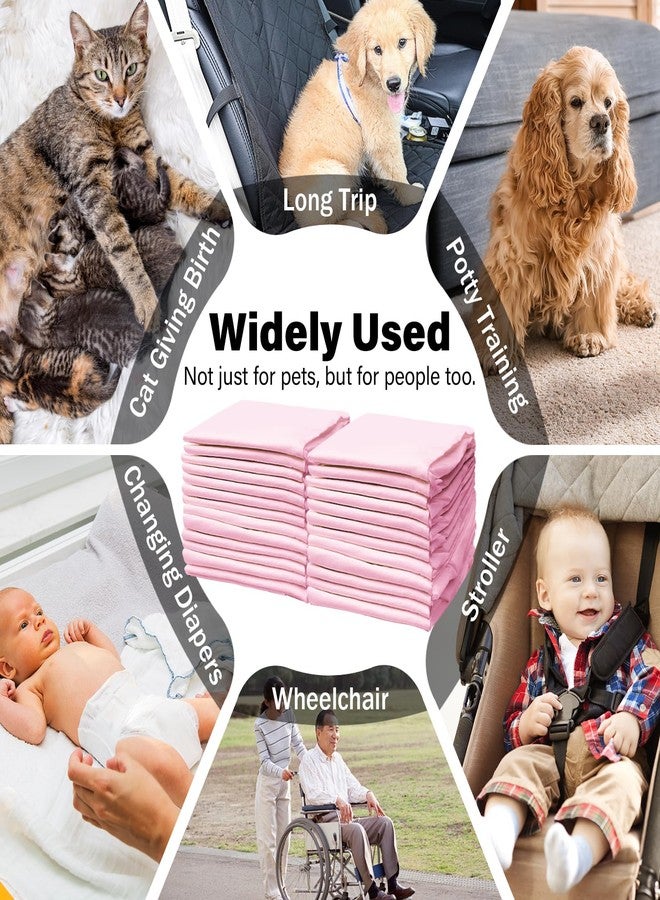 JONYEE Basics Dog and Puppy Pee Pads with 4-Layer Leak-Proof and Quick-Dry Design for Potty Training, 13” x 17” Ultra Absorbent Disposable Changing Pads for Small Pets -Pink(25 Count) - Image 4