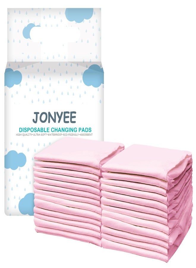 JONYEE Basics Dog and Puppy Pee Pads with 4-Layer Leak-Proof and Quick-Dry Design for Potty Training, 13” x 17” Ultra Absorbent Disposable Changing Pads for Small Pets -Pink(25 Count) - Image 1