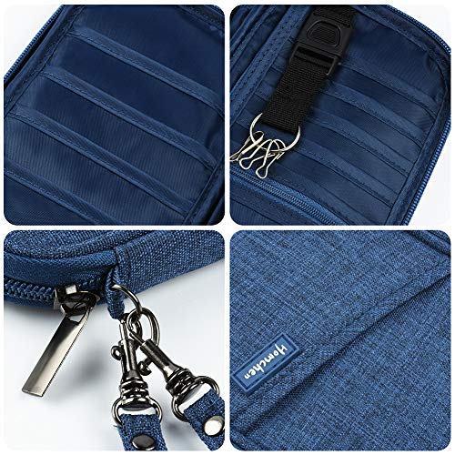 homchen RFID Blocking Family Passport Wallet Holder Waterproof, Travel Document Organizer Credit Card Clutch Bag for Men Women - Image 4