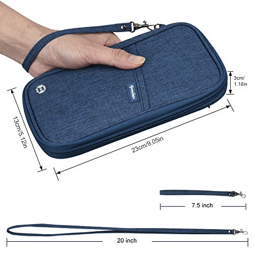 homchen RFID Blocking Family Passport Wallet Holder Waterproof, Travel Document Organizer Credit Card Clutch Bag for Men Women - Image 2