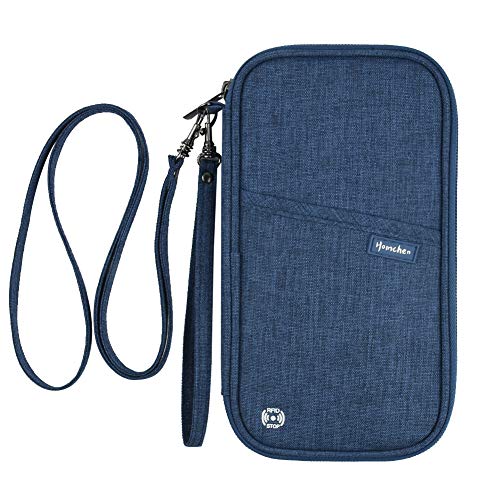 homchen RFID Blocking Family Passport Wallet Holder Waterproof, Travel Document Organizer Credit Card Clutch Bag for Men Women - Image 1