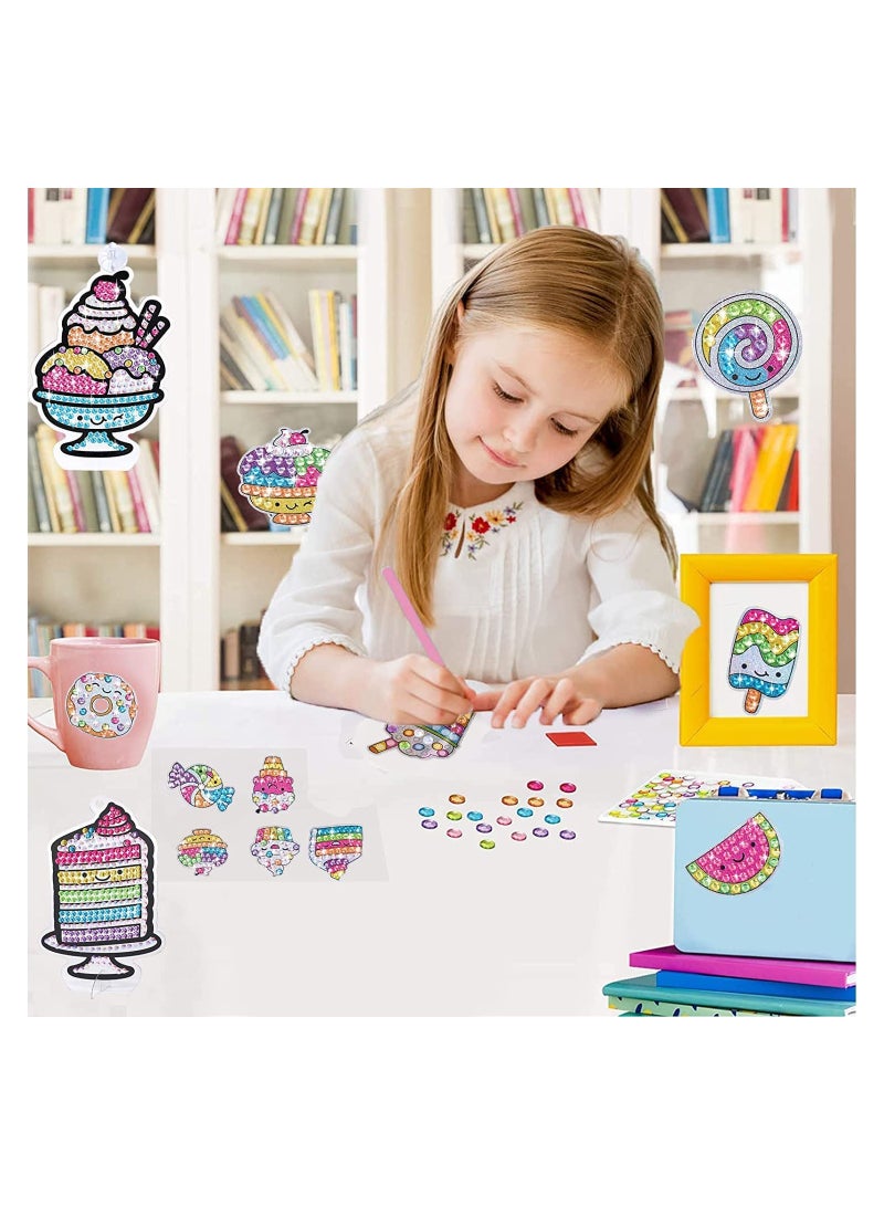 مجموعة رسم بالألماس للأطفال، تشمل 12 ملصقاً لطيفاً و2 عاكس ضوء، مجموعة فنية إبداعية للأعمار من 4-12، نشاط حرفي ممتع للفتيات والفتيان - Image 5