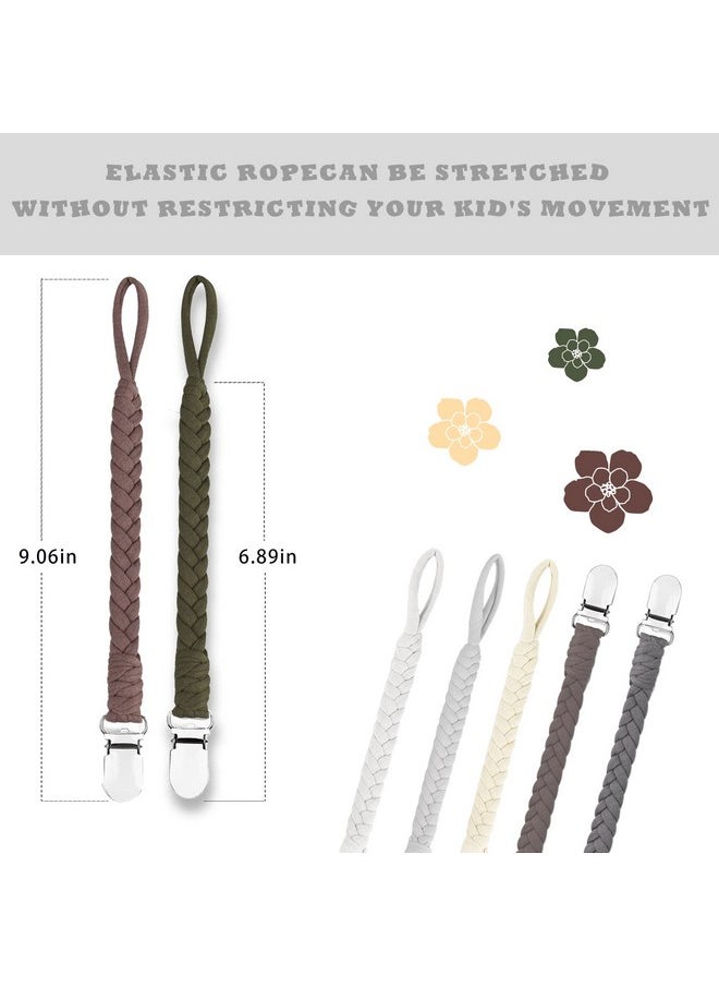 duludulu - 7 Pcs Braided Pacifier Clip Pacifier Clips For Boys & Baby Girls Pacifier Holder Clip Binky Clips Handmade Cotton Modern Unisex Pacifier Smoother Clip Fits All Pacifiers - Image 1