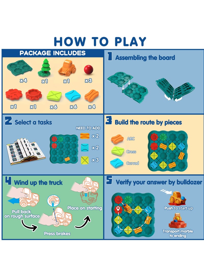 SYOSI Kids Toys STEM Board Games, Smart Logical Road Builder Brain Teasers Puzzles Games for 3 to 4 5 6 7 Year Old Boys Girls, Educational Montessori Xmas Gifts Ages 3-5 4-8 Preschool Classroom Learning - Image 2