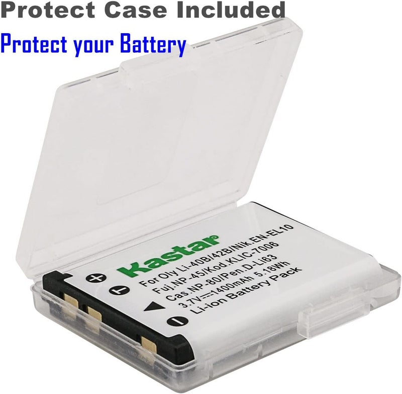 Kastar Kastar 1Pack CNP80 Battery and AC Wall Charger Replacement for Casio NP80 NP82 NP80 NP82 CNP80 CNP82 Battery Casio BC80L BC81L BC80L BC81L Charger  - Image 2