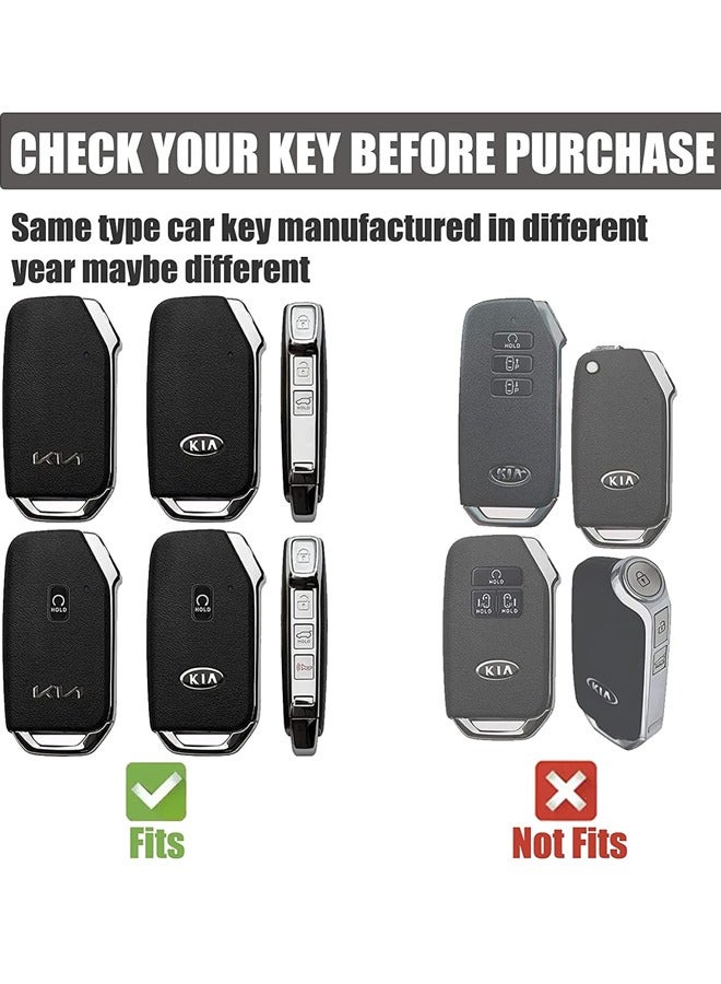1 Pack Kia Key Fob Cover Soft 3 4 5 ons TPU Protection Car Key Case Shell with Fashion Gold Bling Keychain Compatible with Kia Soul Forte Telluride K5/Seltos Niro Sportage Sorento Optima (Black) - Image 2