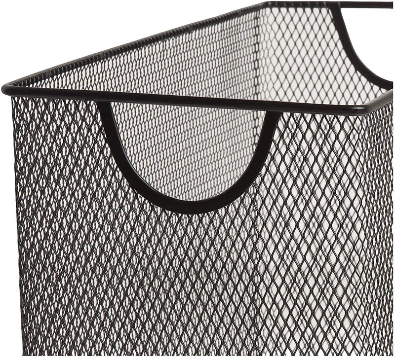 GoldOrcle Set of 3 Household Wire Mesh Metal Steel Storage Basket Organizer CD Storage Boxes Organizer Bin Container Tote with Handles for Home Office 10.5" x 5.5" x 5.5" - Image 3