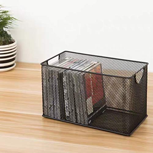 GoldOrcle Set of 3 Household Wire Mesh Metal Steel Storage Basket Organizer CD Storage Boxes Organizer Bin Container Tote with Handles for Home Office 10.5" x 5.5" x 5.5" - Image 4