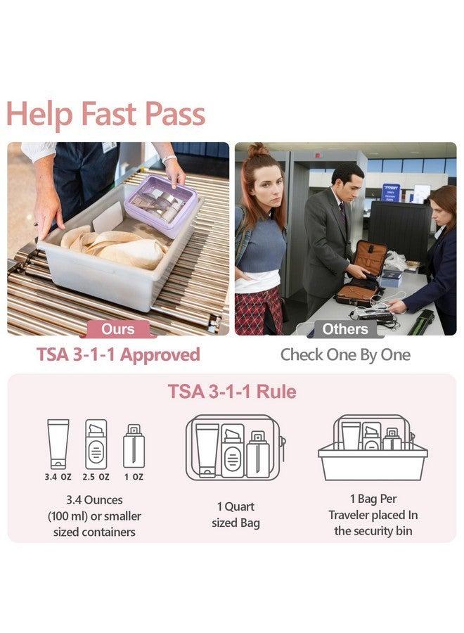 Packism Tsa Approved Toiletry Bag - Upgrade Color-Edged Clear Makeup Bag, Unique Appearance, 2 Pack Hold Lots Of Items, Reusable Clear Toiletry Bags For Travel Essentials, Purple (2 Sizes) - Image 3