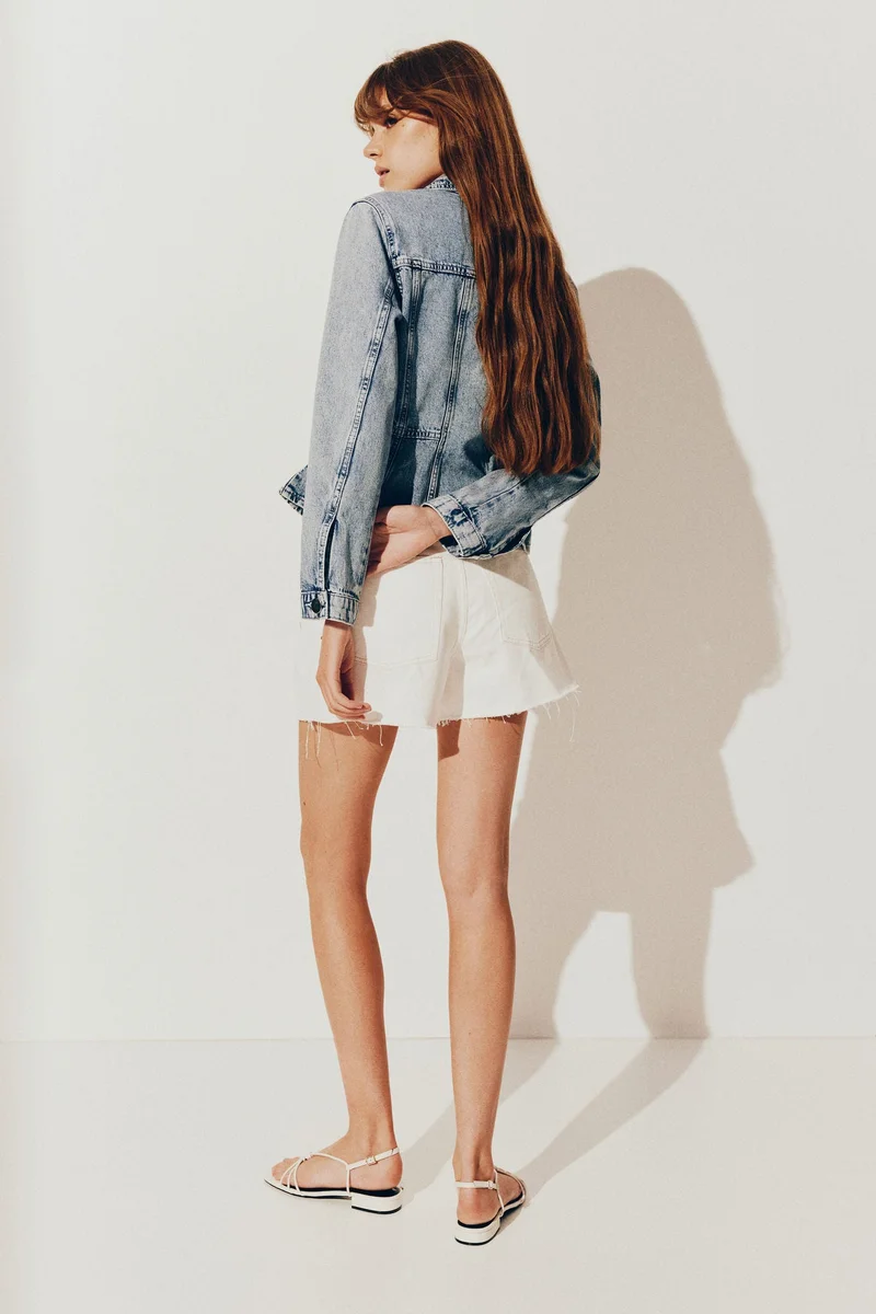 اتش اند ام جاكيت بيبلوم من الدنيم