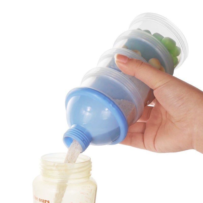 accmor Formula Dispenser On The Go, 4 Compartments Stackable Formula Container for Travel, Baby Milk Powder Kids Snack Container, BPA Free ﻿ - Image 5