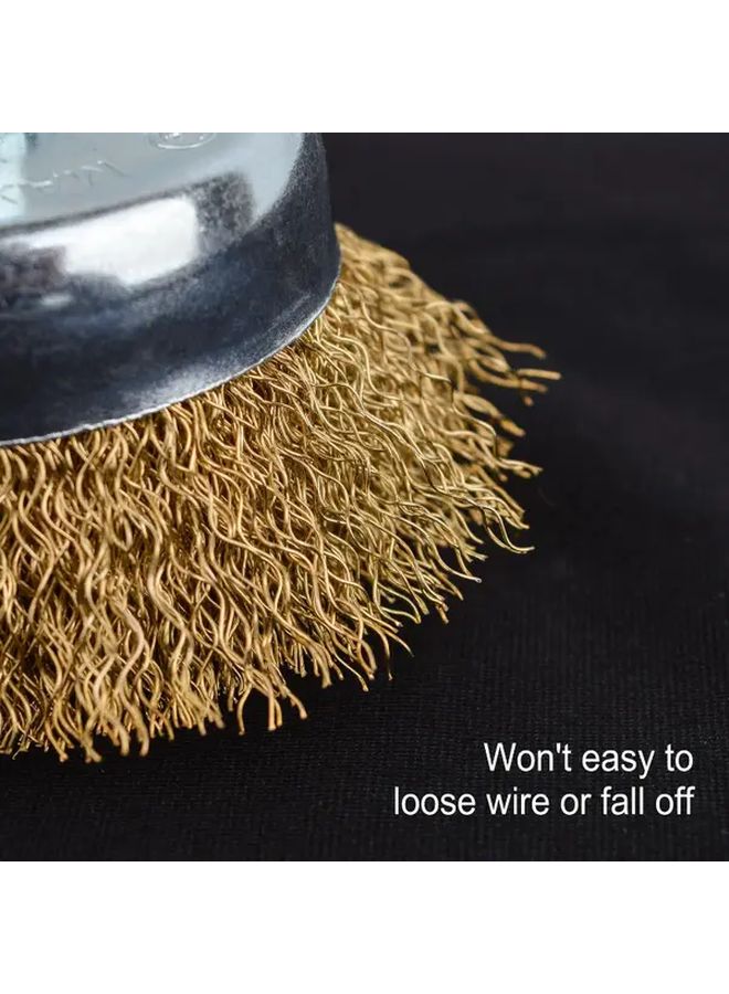 5pcs 1 4 Inch Hex Shank Wire Cup Brush Set 2 36 Inch Brass Drill Brush For Rust Removal - Image 5