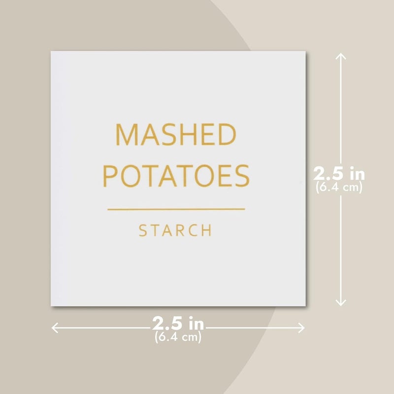 Talented Kitchen Labels for Storage Bins & Food Containers - 2.5 x 2.5-Inch Matte White Vinyl Squares - Metallic Gold Text Peel & Stick - Water-Resistant for Jars & Pantry Organization - Image 3