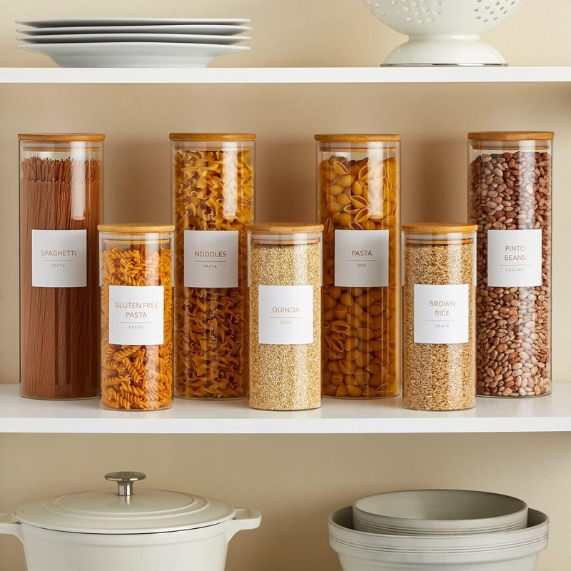 Talented Kitchen Labels for Storage Bins & Food Containers - 2.5 x 2.5-Inch Matte White Vinyl Squares - Metallic Gold Text Peel & Stick - Water-Resistant for Jars & Pantry Organization - Image 2
