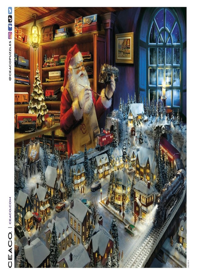 Ceaco - Thomas Kinkade - Santa's Final Touch - 1000 Piece Christmas Jigsaw Puzzle - Large, EZ2Hold Pieces - Great for Adults, Seniors, Kids - Festive Artwork, Relaxing Winter Activity - Image 5