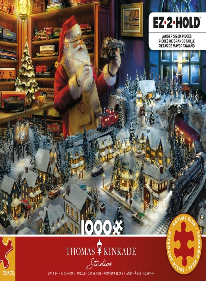 Ceaco - Thomas Kinkade - Santa's Final Touch - 1000 Piece Christmas Jigsaw Puzzle - Large, EZ2Hold Pieces - Great for Adults, Seniors, Kids - Festive Artwork, Relaxing Winter Activity - Image 3