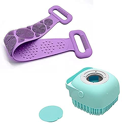 KIDINGTON Silicone Bath Body Brush Silicone Back Scrubber for Shower Silicone Shower Brush With Soft Rubbing Massage Bubble Body Cleaner and Shampoo Massager Multi ColorPack Of 4 - Image 2