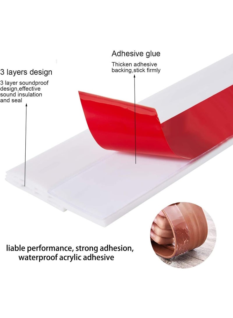 Door Sealing Tape Windproof Dust proof Soundproof Silicone Rubber Sealing Strip 23mm Gaps Easy Installation Home Bathroom (Transparent) - Image 5