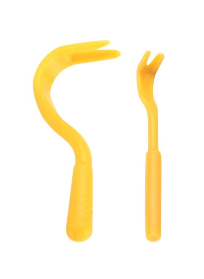 NIBEMINENT 2-Piece Flea Remover Hook Yellow 5.2x3x0.6cm - Image 1