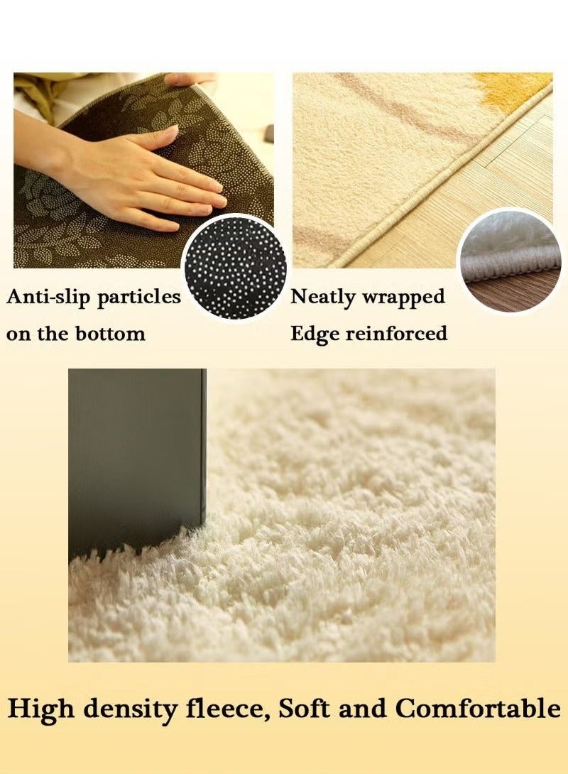 Printed Floor Carpet Polypropylene Off White/Black 140x200cm - Image 4