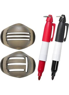 Generic 2Pcs Red and Black Golf Ball Line Marker Golf Ball Line Drawing Marker Line Template Liner Drawing Marking Alignment Putting Tool Golf Ball Line Liner Alignment Putting Tool Golf Ball Line Marker To  - Image 1