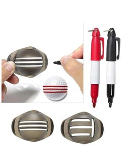 Generic 2Pcs Red and Black Golf Ball Line Marker Golf Ball Line Drawing Marker Line Template Liner Drawing Marking Alignment Putting Tool Golf Ball Line Liner Alignment Putting Tool Golf Ball Line Marker To  - Image 2